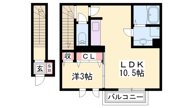 アバンセグリーンⅡ(1LDK/2階)の間取り写真
