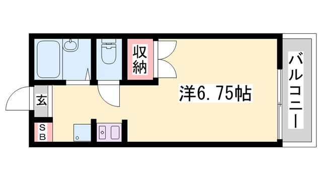 ハミング玉手(ワンルーム/2階)の間取り写真