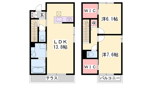 ライフメゾン(2LDK/1階)の間取り写真