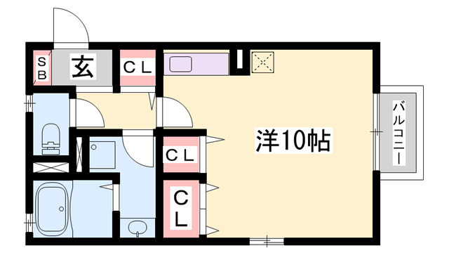 エクセルハイム(ワンルーム/2階)の間取り写真