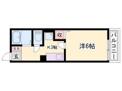 ベルセゾンミキ(1K/2階)の間取り写真