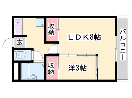ラフェスタ加東(1LDK/4階)の間取り写真