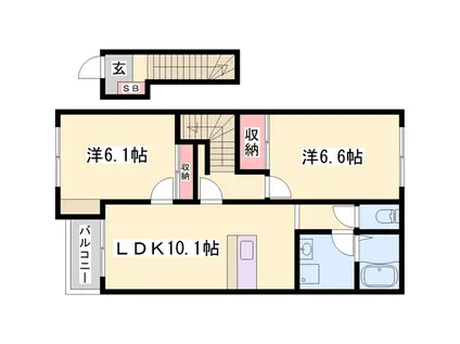 アイリス・コート(2LDK/2階)の間取り写真