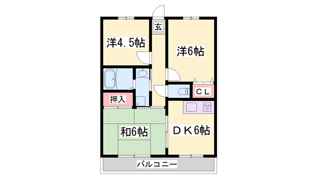 蒲田ハイツ(3DK/2階)の間取り写真
