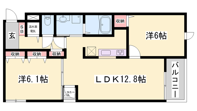 サンリット・レジデンス(2LDK/2階)の間取り写真