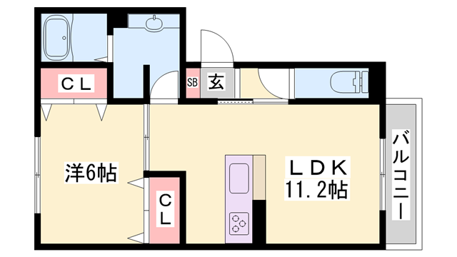 アトール恵比須(1LDK/2階)の間取り写真