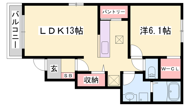 Y.R.M.レジデンス(1LDK/1階)の間取り写真