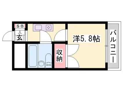 グリーンハイツ南駅前(1K/7階)の間取り写真