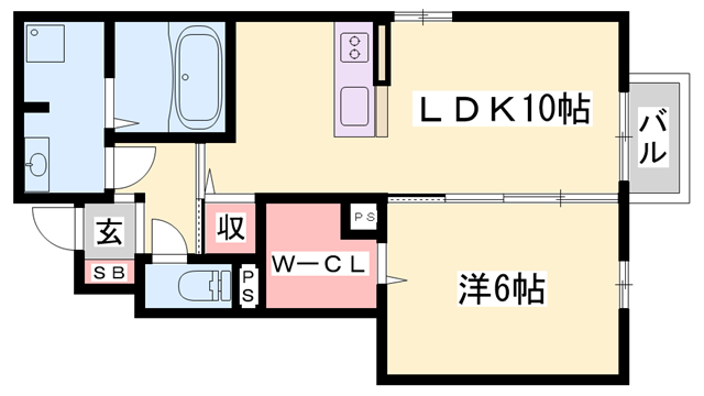 フォンターナ府内(1LDK/1階)の間取り写真