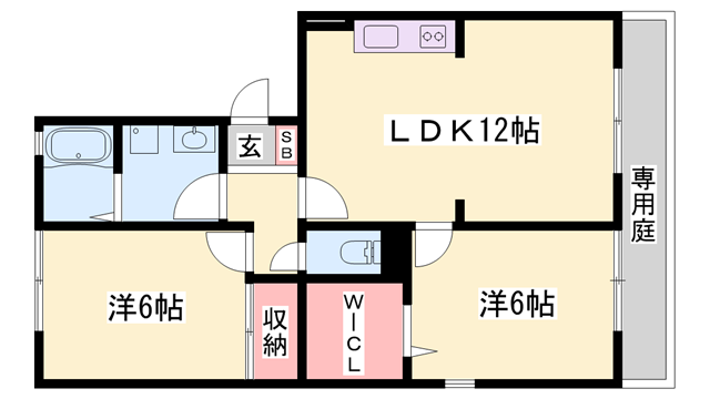 サンコミュニティ ノース(2LDK/1階)の間取り写真