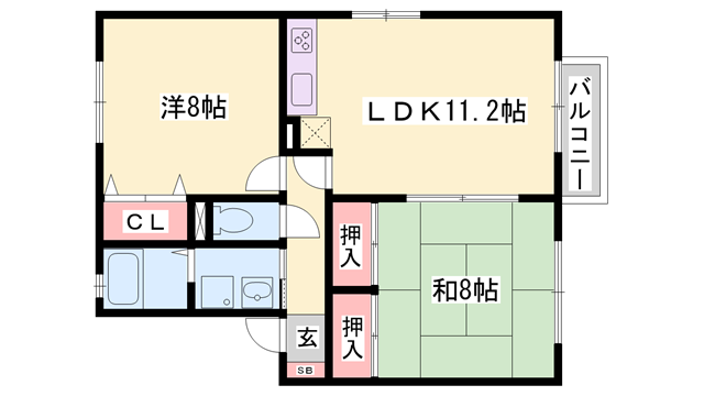 コート2000(2LDK/2階)の間取り写真