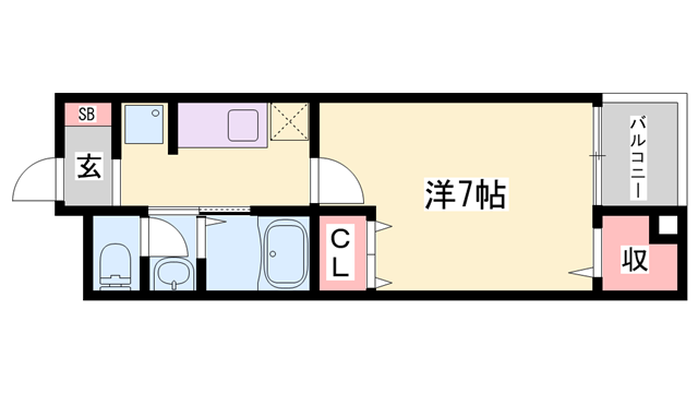AMENITY ウエスト(1K/1階)の間取り写真