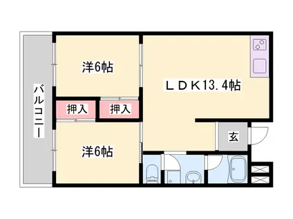 津田ビル(2LDK/2階)の間取り写真