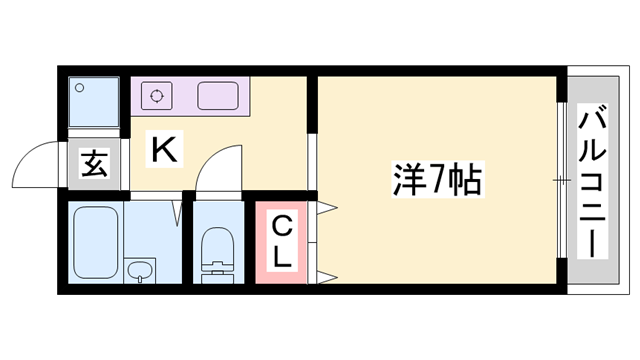 パセオ柿山伏(1K/2階)の間取り写真