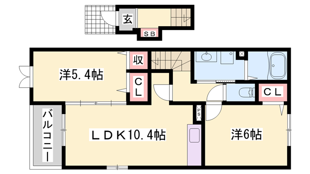 ドルチェ Ⅱ(2LDK/2階)の間取り写真
