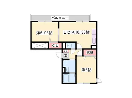 パルティーレ(2LDK/1階)の間取り写真
