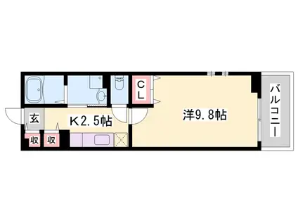 サン クレメントB棟(1K/2階)の間取り写真