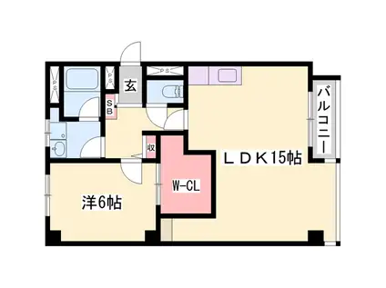 シャルムヒメゴー(1LDK/6階)の間取り写真