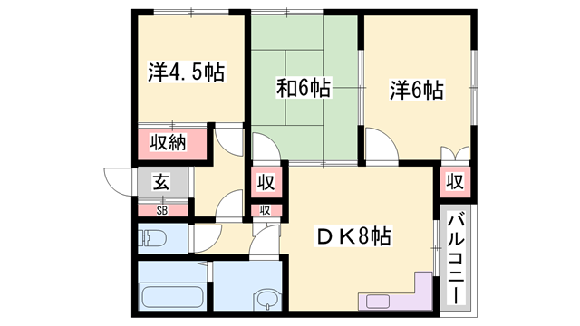 ハイツ井上(3DK/3階)の間取り写真