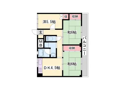 ビレッジハウス城東(3DK/4階)の間取り写真