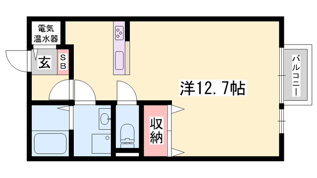 グランマーシーマサノ A棟(ワンルーム/2階)の間取り写真