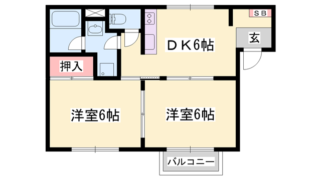 グラン・ラシーヌ(2DK/2階)の間取り写真