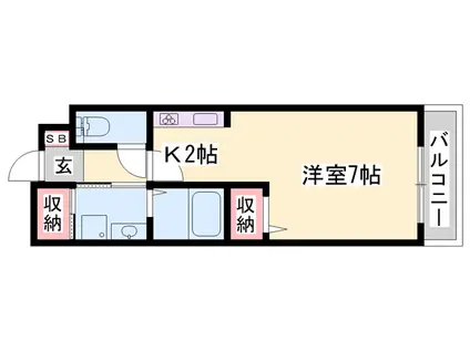 ルーチェ・デル・ソーレ(1K/1階)の間取り写真