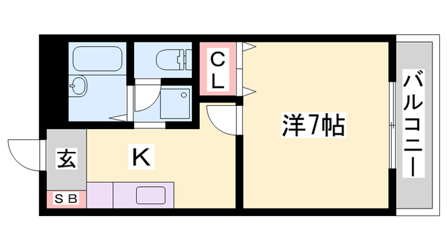ハイツ緑苑(1K/1階)の間取り写真