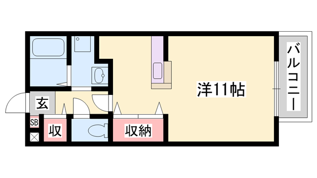 プランドール中広(ワンルーム/2階)の間取り写真