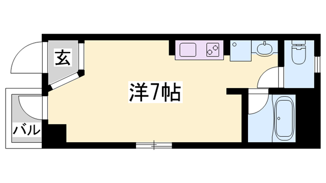 WITH ROSE 姫路駅南(1K/4階)の間取り写真