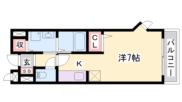 タウニー北条2(1K/2階)の間取り写真