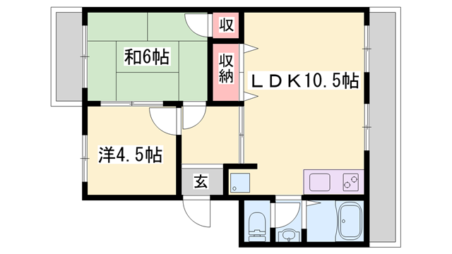パークサイドハイツ(2LDK/2階)の間取り写真