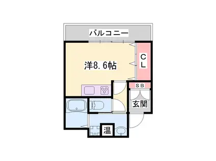 シャトー三和南車崎(ワンルーム/3階)の間取り写真