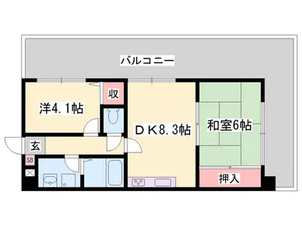 メゾンセルベイル(2DK/5階)の間取り写真