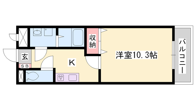 プランドールA(1K/1階)の間取り写真