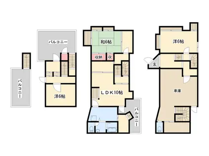姫新線 本竜野駅 徒歩17分 3階建 築36年(3SLDK)の間取り写真