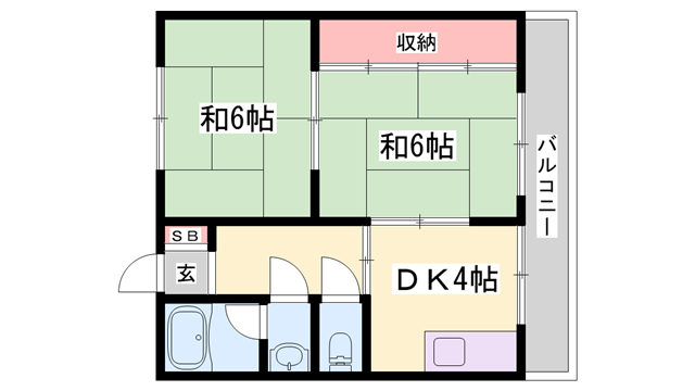 水野マンションA棟(2DK/1階)の間取り写真