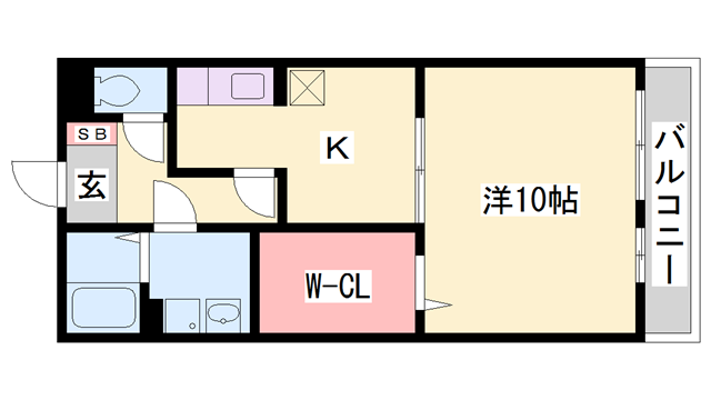 グランソレイユ(1K/2階)の間取り写真