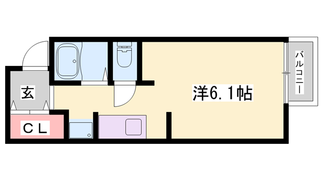山陽電気鉄道網干線 山陽天満駅 徒歩15分 2階建 築7年(1K/2階)の間取り写真