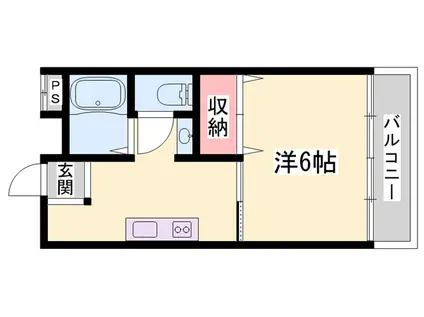 岡本ビル南棟(1K/2階)の間取り写真