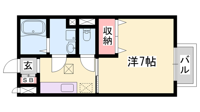 ベルクール大塚(1K/1階)の間取り写真