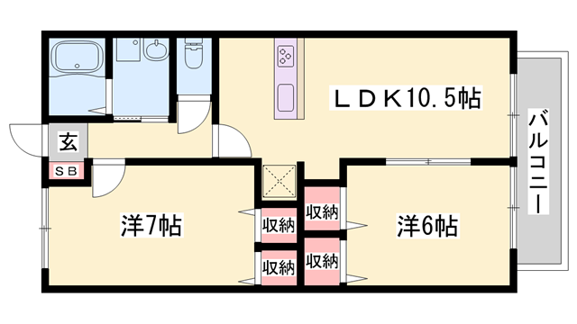 アコード デ ファン(2LDK/1階)の間取り写真