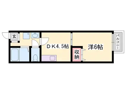 アーバンコスモ(1DK/1階)の間取り写真