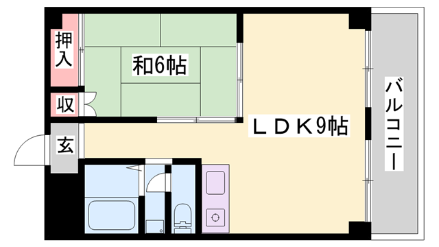 ファーストイン手柄(1LDK/3階)の間取り写真