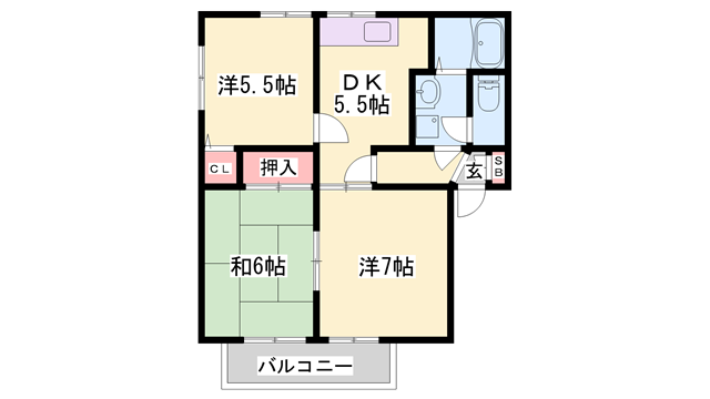 ディアス・オークラ(3DK/1階)の間取り写真