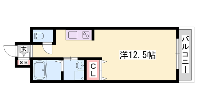 プルミエール(ワンルーム/1階)の間取り写真