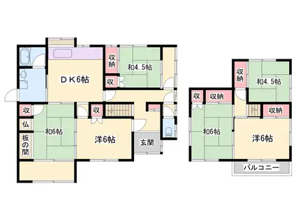 山陽本線 加古川駅 徒歩16分 2階建 築46年(6DK)の間取り写真