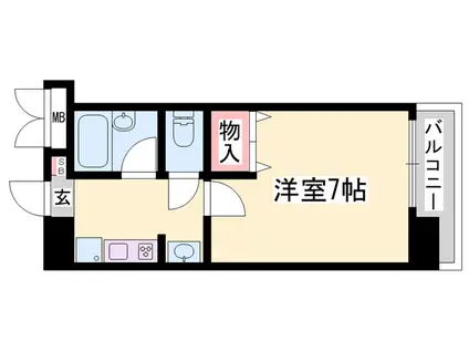 リバーパーク・北条(1K/3階)の間取り写真