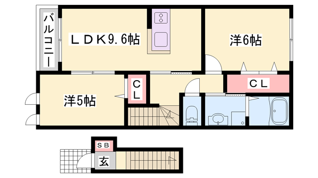 シンビジュウムA(2LDK/2階)の間取り写真