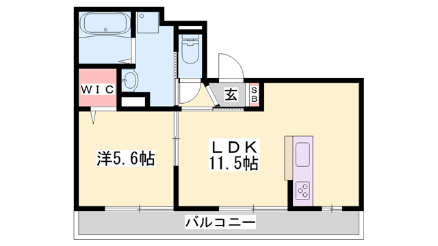 ヘーベルメゾンフォレスタ南条(1LDK/1階)の間取り写真